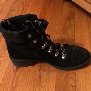 Sam Edelman Darrah Black Suede Lace Up Boots Sz 8